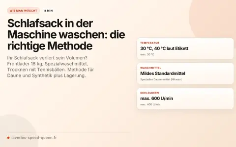 Schlafsack in der Waschmaschine waschen: Anleitung für Daune & Synthetik. Tipps für Temperatur, Waschmittel & Schleudern.