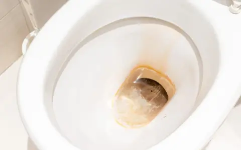 Kalkablagerungen und Verfärbungen am Toilettenrand erfordern eine gründliche Reinigung.