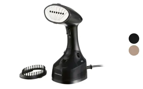 Silvercrest Dampfbürste Test: Kompakte Hand-Dampfbürste mit Aufsatz für Faltenentfernung.