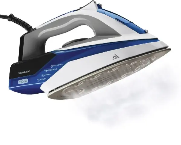 Bügelpresse von Lidl mit 2800W Leistung, Dampffunktion und Touchsensor für faltenfreie Kleidung.