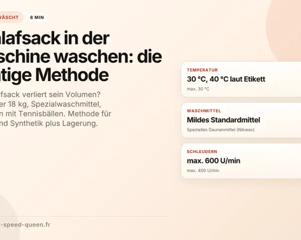 Schlafsack in der Waschmaschine waschen: Anleitung für Daune & Synthetik. Tipps für Temperatur, Waschmittel & Schleudern.