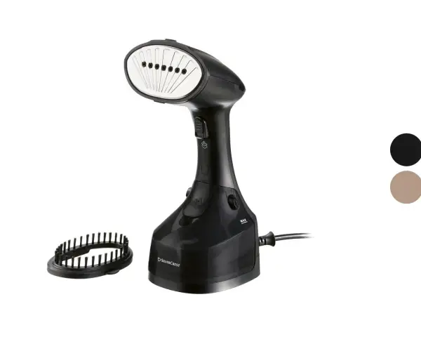 Silvercrest Dampfbürste Test: Kompakte Hand-Dampfbürste mit Aufsatz für Faltenentfernung.