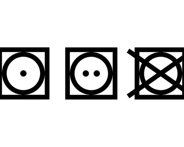 Symbole für den Trockner: Ein Punkt (niedrige Hitze), zwei Punkte (normale Hitze), durchgestrichen (nicht trocknergeeignet). Was darf in den trockner?