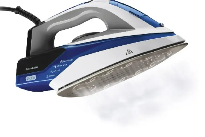 Bügelpresse von Lidl mit 2800W Leistung, Dampffunktion und Touchsensor für faltenfreie Kleidung.