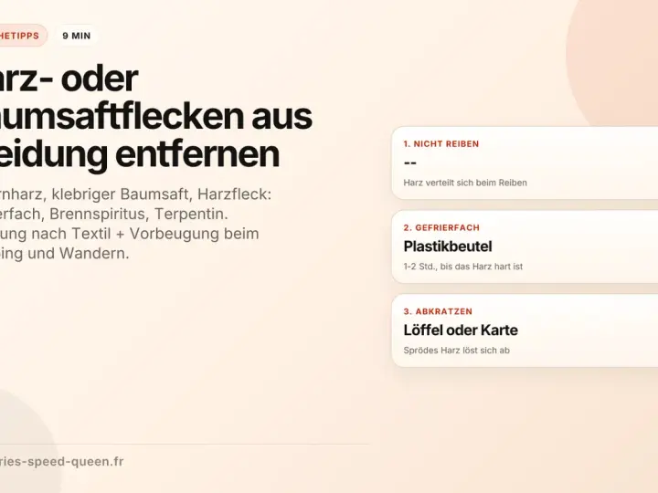 Anleitung: Harz von Kleidung entfernen. Tipps zum Gefrierfach und Abkratzen. So wird man Harzflecken los.