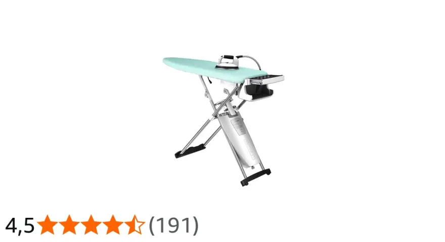 Laurastar Bügeleisen Test: Ein moderner Bügeltisch mit Bügeleisen, bereit für perfekte Ergebnisse.