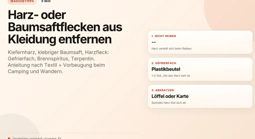 Anleitung: Harz von Kleidung entfernen. Tipps zum Gefrierfach und Abkratzen. So wird man Harzflecken los.